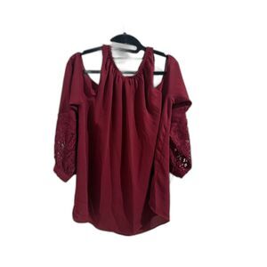 Women's Gibson Latimer M Burgundy blouse